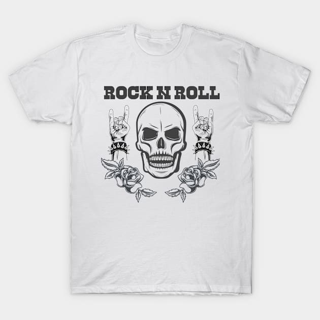 ROCK N ROLL SKULL T-Shirt by nurkaymazdesing